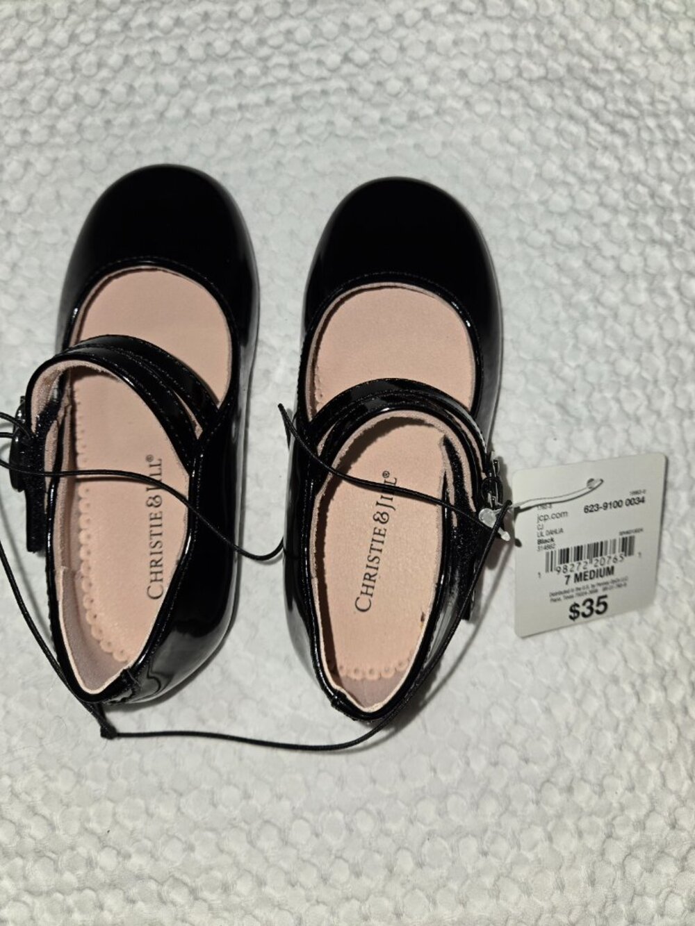 Christie & Jill Lil Dahlia Black Patent Mary Jane Flats NWT Size 7 - Picture 2 of 5